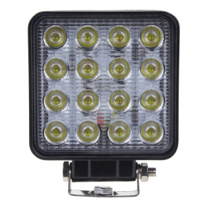 LED pracovní světlo - bílé / oranžový Predátor 16x3W LED / 10-30V / ECE R10 (107x107x60mm)