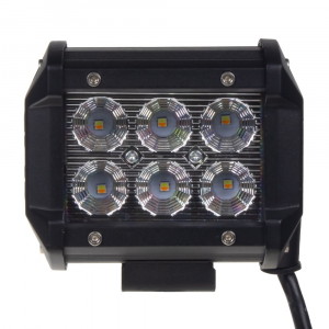 LED pracovné svetlo - biele / oranžový Predátor 6x3W LED / 10-30V / ECE R10 (99x80x65mm)