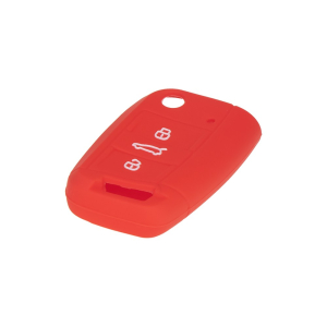Silikonový obal pro klíč - Seat / Škoda / VW (3-tlačítkový) červený