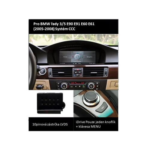 Použitie monitora pre BMW E60, 61, 62, 63/E90, 91 s 8,8" LCD, Android 11.0, WI-FI, GPS, Carplay