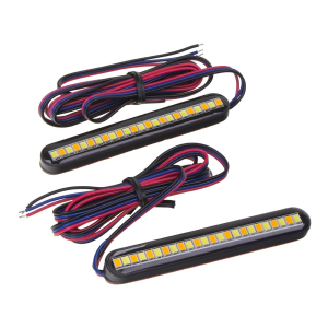 LED dynamické smerovky - s deným svietením DRL / univerzálne pre motocykle (80x12x7mm)