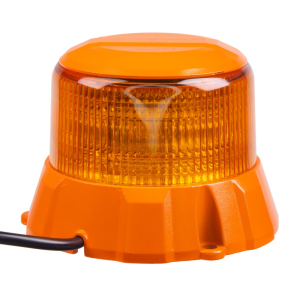 LED maják oranžový 12/24V - 48x1W LED / oranžové hliníkové pouzdro / ECE R65 / pro pevnou montáž (ø124x89mm)