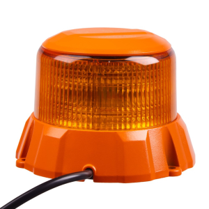 LED maják oranžový 12V / 24V - 48x1W LED / oranžové hliníkové pouzdro / ECE R65 / magnet (ø124x89mm)