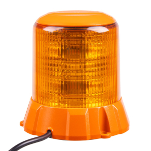 LED maják oranžový 12V / 24V - 96x1W LED / oranžové hliníkové pouzdro / ECE R65 / magnet (ø124x127mm)