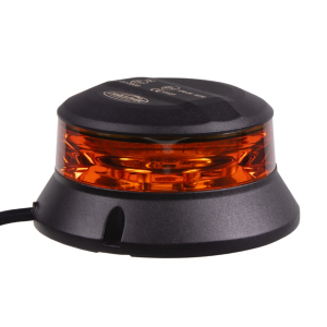 LED maják oranžový 12/24V - 24x1,5W LED / čierny hliníkový obal / ECE R65 / magnet (ø110x54,6mm)