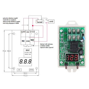 Zapojení programovatelného napěťového relé 6-80V