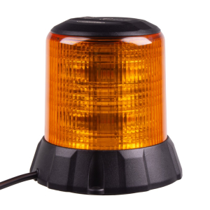 LED maják oranžový 12V / 24V - 96x1W LED / černý hliníkový kryt / ECE R65 / magnet (ø124x127mm)