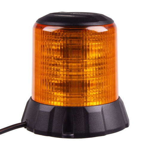 Robustný oranžový LED maják, čierny hliník, 96W, ECE R65, magnetický