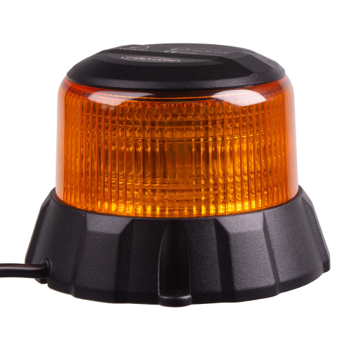 Robustný oranžový LED maják, čierny hliník, 48W, ECE R65, magnetický