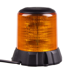 LED maják oranžový 12/24V - 96x1W LED / černý hliníkový kryt / ECE R65 / pro pevnou montáž (ø124x127mm)