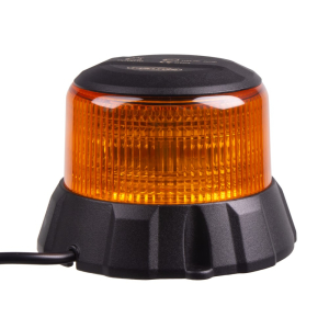 LED maják oranžový 12/24V - 48x1W LED / černý hliníkový obal / ECE R65 / pro pevnou montáž (ø124x89mm)