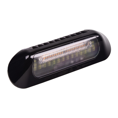 LED svetlo nástenné s výstražným svetlom, čierne, 35W, ECE R65