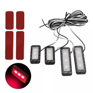 LED podsvetlenie vnútorné 12V - ambientné červené / 4x svetlo