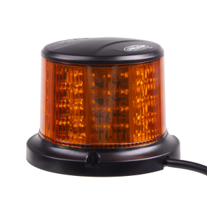 LED maják 12/24V - oranžový / 64x0,5W LED / ECE R65 / R10 / magnet (ø111x90mm)