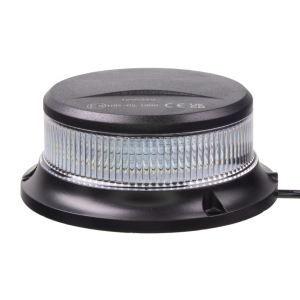 LED maják 12/24V - bílý / 18x1W LED / ECE R10 / magnet (ø112x46mm)