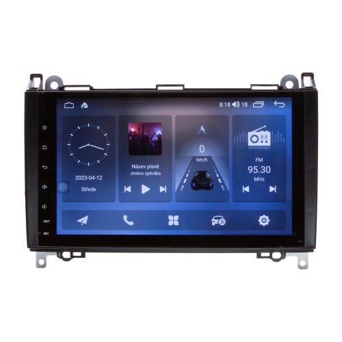 Multimediálne autorádio Mercedes s 9" LCD, Android, WI-FI, GPS, CarPlay, Bluetooth, 4G, 2x USB