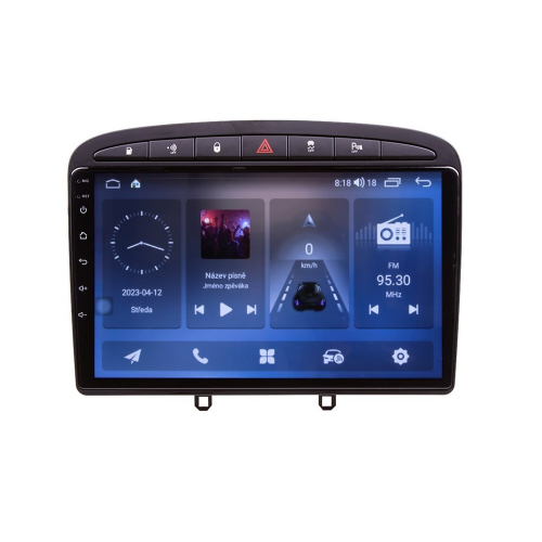 Multimediálne autorádio Peugeot 308, 408 s 9" LCD, Android, WI-FI, GPS, CarPlay, Bluetooth, 4G, 2x USB