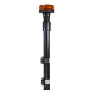 LED maják oranžový 12/24V - 12x3W LED s teleskopickou tyčou na motocykel ECE R65 (50–90cm)