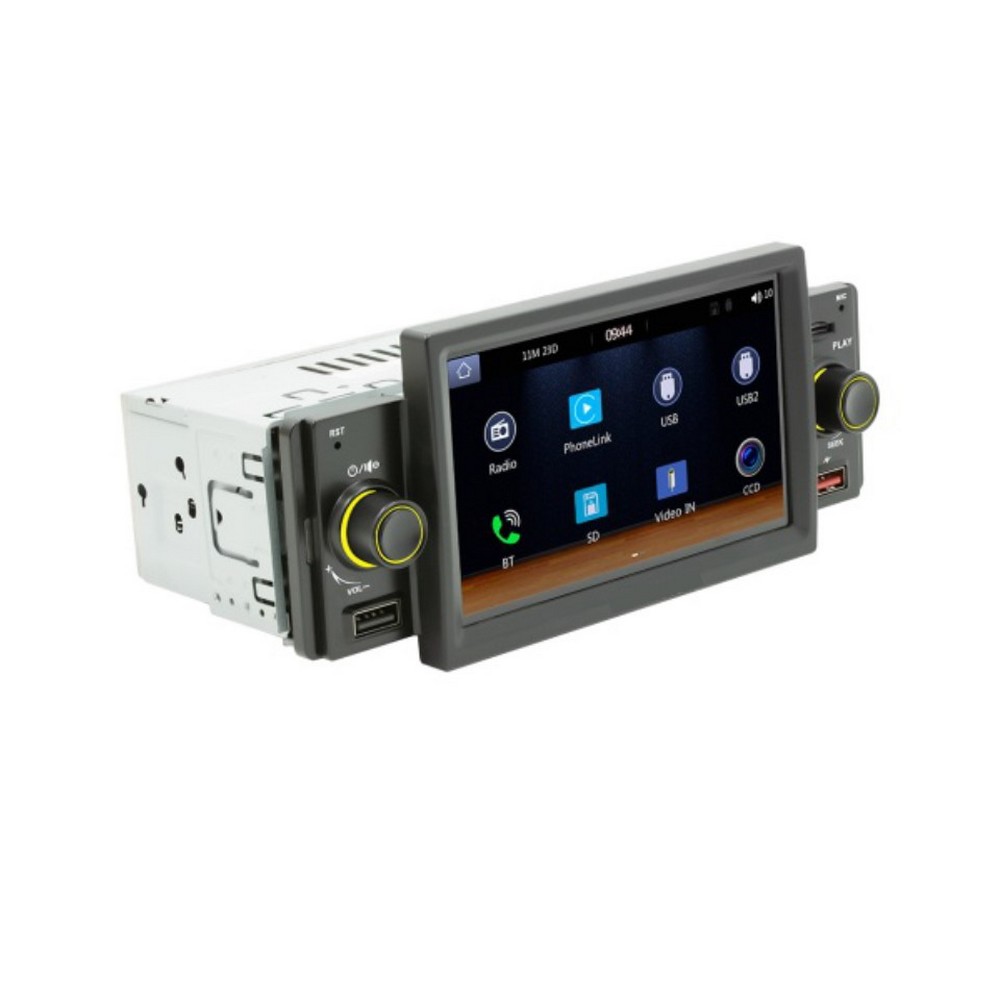 Autorádio 1DIN s 5 LCD, USB, Bluetooth, CarPlay a AndroidAuto 