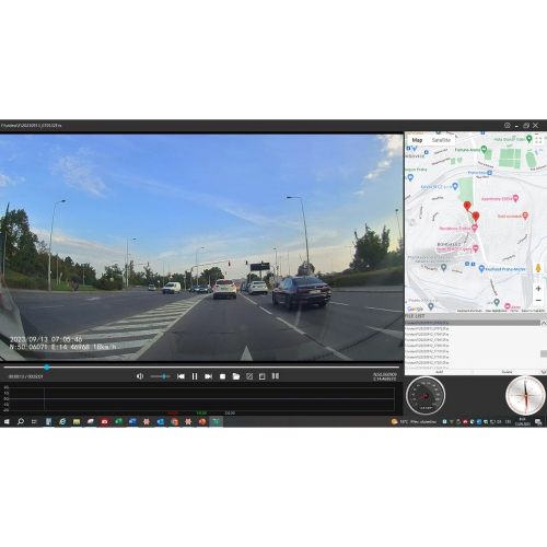 Mapy plochej 2K duálnej kamery do auta s 3,5" LCD, GPS, WiFi, české menu