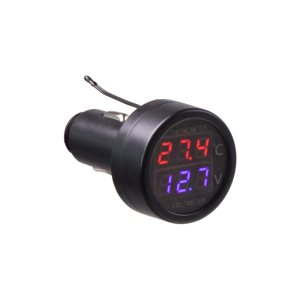 Digitálny voltmeter 12/24V - s teplomerom do CL zásuvky