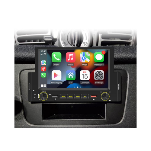 Použitie 1DIN autorádia s 6,2" LCD/3x USB/Bluetooth/CarPlay/AndroidAuto/Mirrorlink