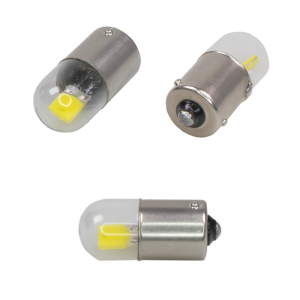 Biele celosklenené COB LED autožiarovky BAU15s