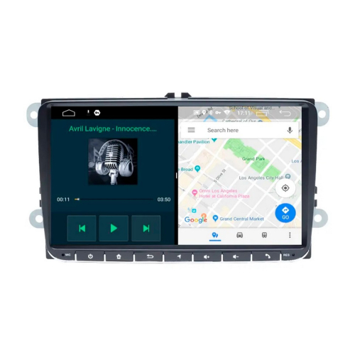 Navigace multimediálního autorádia pro VW, Škoda s 9" LCD, OS Android, WI-FI, GPS, CarPlay, Bluetooth, 2x USB, 4G