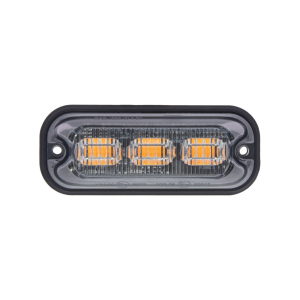 Výstražné LED světlo 12/24V - oranžové 3x4W LED / ECE R65 (82x30x11mm)