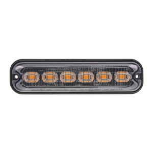 Výstražné LED svetlo 12/24V - oranžové 6x4W LED / ECE R65 (130x30x11mm)
