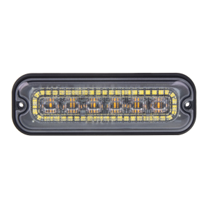 Obrysové biele LED svetlo 12V / 24V - s výstražným oranžovým LED svetlom ECE R65 / Class2 (130x40x11mm)