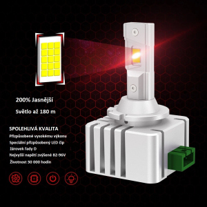 LED diody bílých 9000 lumenových LED autožárovek D3S,D3R pro xenony