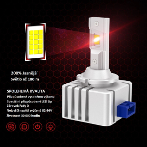 Použitie bielych 9000 lúmenových LED autožiaroviek D8S,D8R pre xenóny