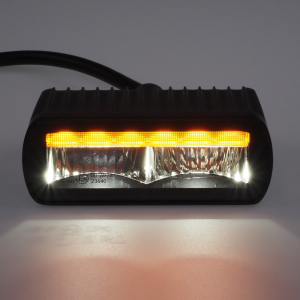 LED pracovné svetlo - biele 2x LED HFL3 (17 W) / oranžový Predátor 6x1W LED / 10-30V / ECE R65 / ECE R10 (124x47x78,3mm)