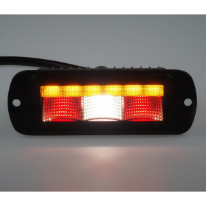 LED svetlo zadné združené + oranžové vystražné svetlo, ECE R65 (124x47mm)
