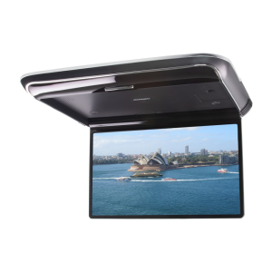 Černý stropní 13,98" LCD monitor do auta s OS. Android USB/HDMI/IR/FM, dálkové ovládání se snímačem pohybu