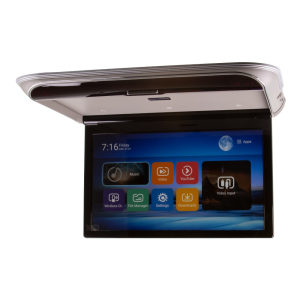 Stropný LCD monitor 15,6" s OS. Android USB/HDMI/IR/FM, diaľkové ovládanie so snímačom pohybu, šedá