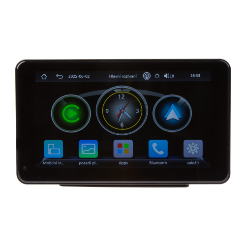 Použití 7" LCD monitoru 12/24V s Apple CarPlay, Android auto, Bluetooth, micro SD, kamerový vstup