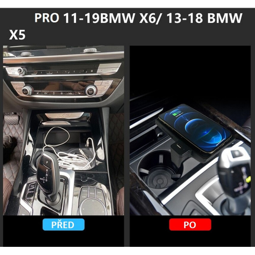 Parametry Qi bezdrátové nabíječky telefonu pro BMW X5, X6 od 2012