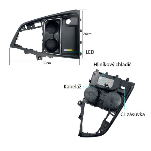 Rozmery bezdrôtovej Qi nabíjačky pre BMW 3 (F30/F31/F35)