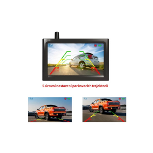 Možnosti zobrazení bezdrátového kamerového systému se 7" LCD a solární kamerou v podložce SPZ