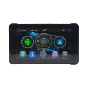 Použití motocyklového 5" LCD monitoru s Apple CarPlay, Android auto, Bluetooth, micro SD