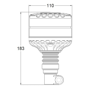 Rozmery oranžového hrotového LED majáka 16xLED,12-24V,ECER65