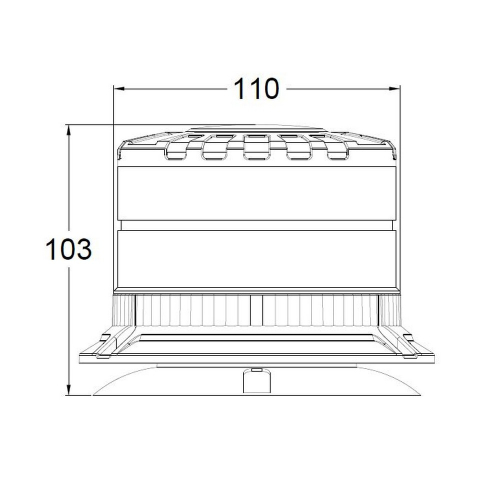 Rozmery magnetického 12/24V oranžového 16xLED majáka ECER65