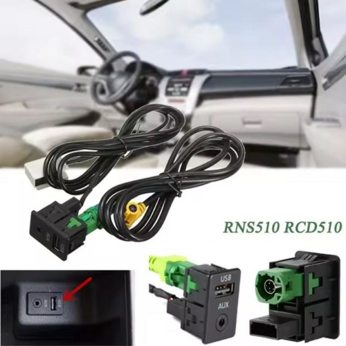 Použitie USB/AUX zásuvky VW, Škoda RNS/RCD510