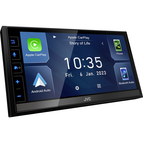 JVC 2DIN DAB+ / FM autorádio/6,8" displej/USB/AV/Bluetooth/Bezdrát Apple CarPlay / Android Auto