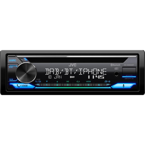 Autorádio JVC KD-DB922BT s DAB,CD,Bluetooth,USB,AUX,odnímatelný panel,multicolor podsvícení