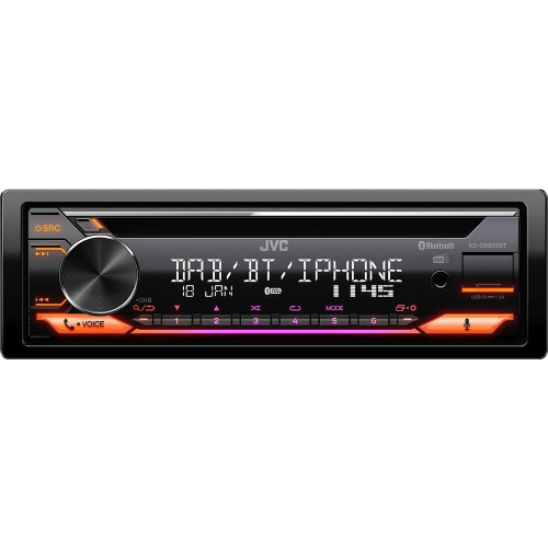 Autorádio JVC KD-DB922BT s DAB,CD,Bluetooth,USB,AUX,odnímatelný panel,multicolor podsvícení