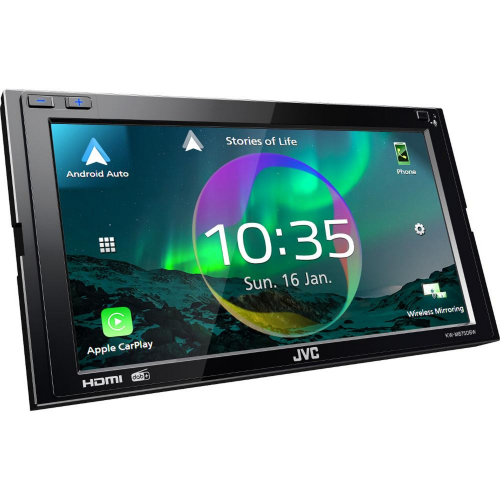 JVC 2DIN DAB+ / FM autorádio/6,8" displej/USB/AV/Bluetooth/Bezdrát Apple CarPlay / Android Auto