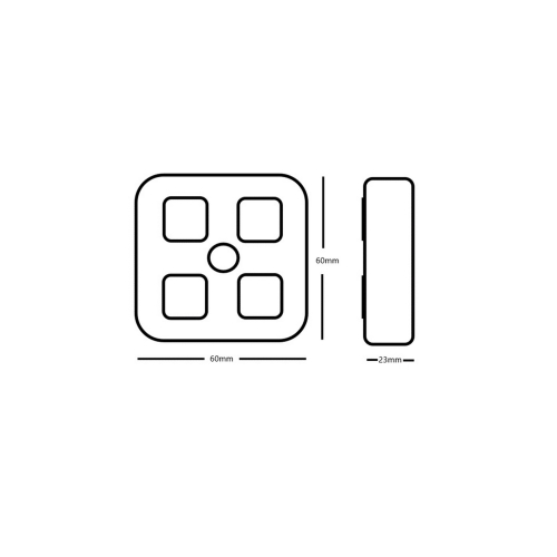 Rozmery 4-kanálového multiprepínača 12-24V,16